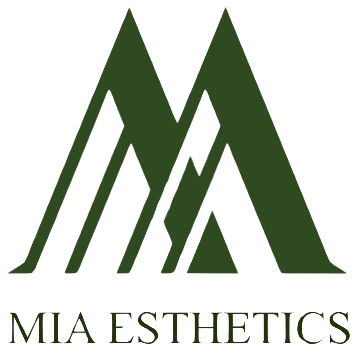 Logo verde com dois M sobrepostos - Mia Esthetics